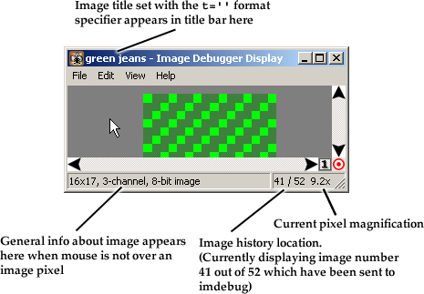 Status messages give image info.